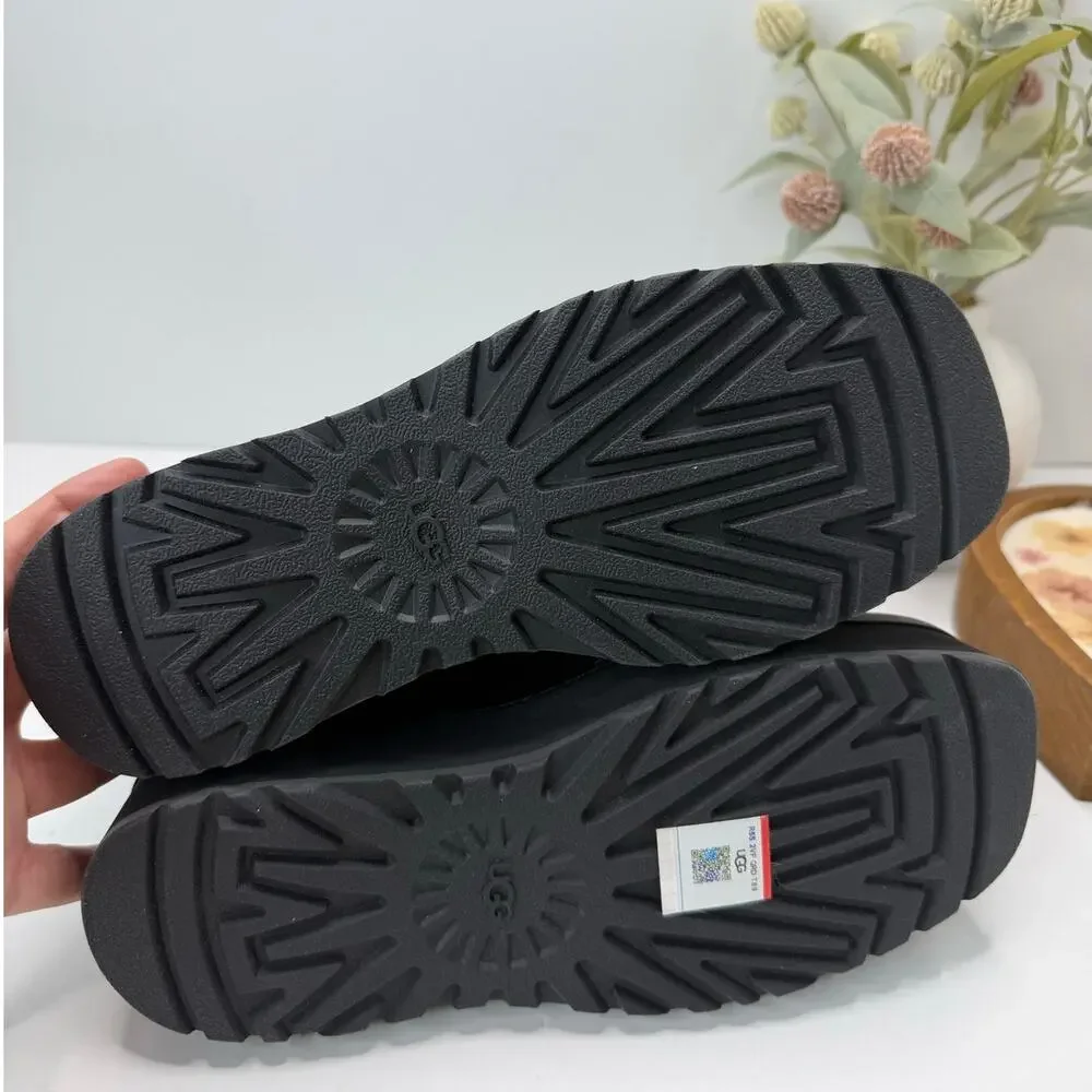 UGG Cityfunc Suede Ultra Mini Platform Water Resistant Boot Black Women 6.5 NWOB